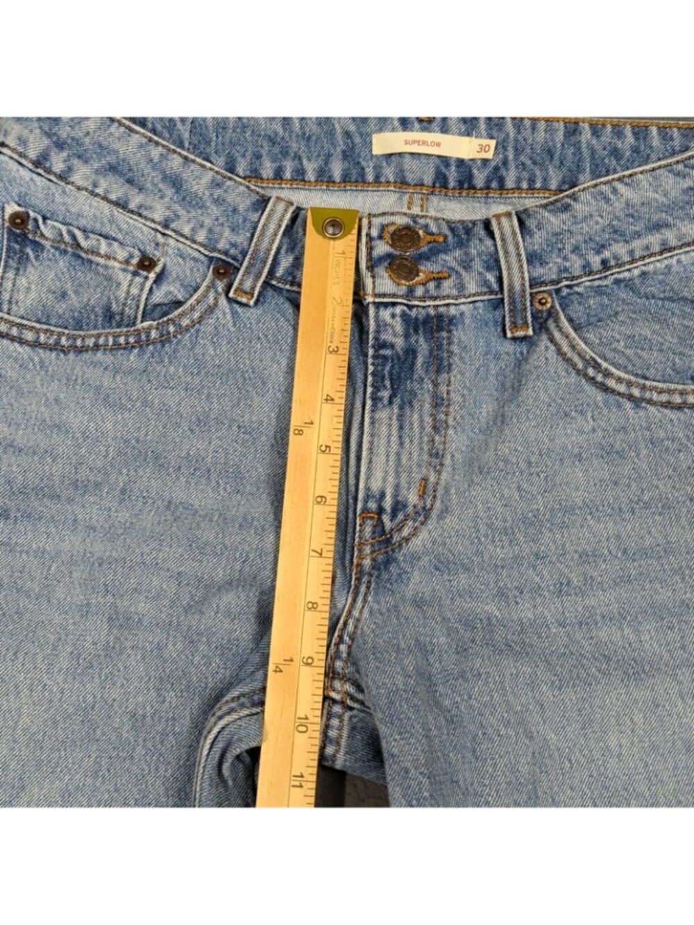 Levi's Jeans Women's 30x32 Fits 31x31 Blue Superlow Wide Leg Baggy Denim - Picture 6 of 12